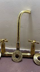 unlacquered brass faucet bathroom